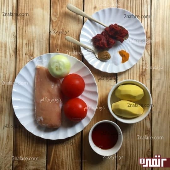 مواد لازم برای تهیه خورشت مرغ و گلپر