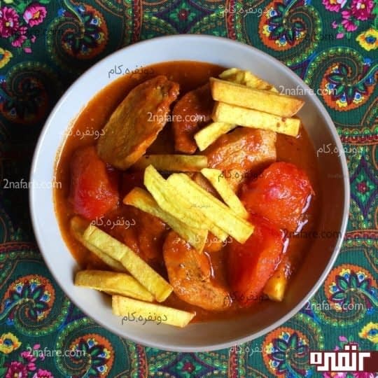 خورشت مرغ با گلپر