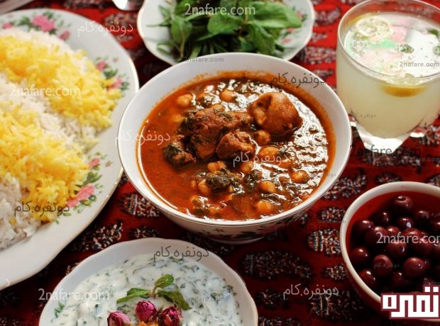 طرز تهیه خورشت نخود و اسفناج خورشت نخود اسفناج