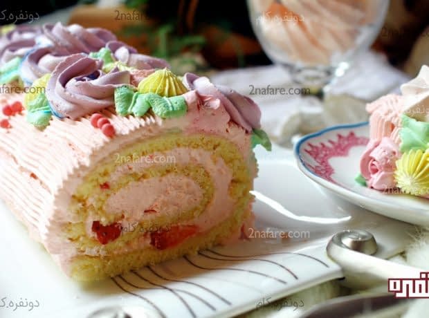 طرز تهیه مرحله به مرحله رولت خامه ای رولت خامه ای