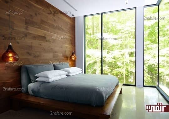 تخت خواب و لوستر های چوبی