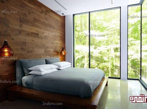 چطور یک اتاق خواب گرم و دنج داشته باشیم؟ تخت خواب و لوستر های چوبی