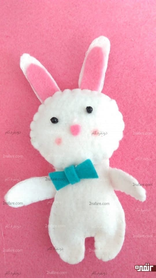 کاردستی با نمد صورتی و سفید کاردستی با نمد صورتی و سفید