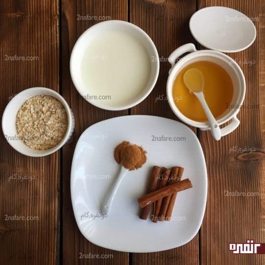 مواد لازم برای تهیه اوتمیل دارچینی