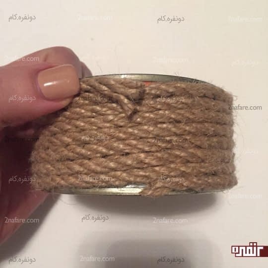 پوشش کامل قوطی با طناب کنفی