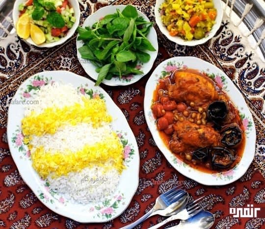 مسما مرغ و بادمجان