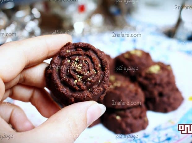 شوکو بیسکوئیت کرنبری و پسته، شیرینی عید بدون فر شوکو بیسکوئیت پسته و کرنبری