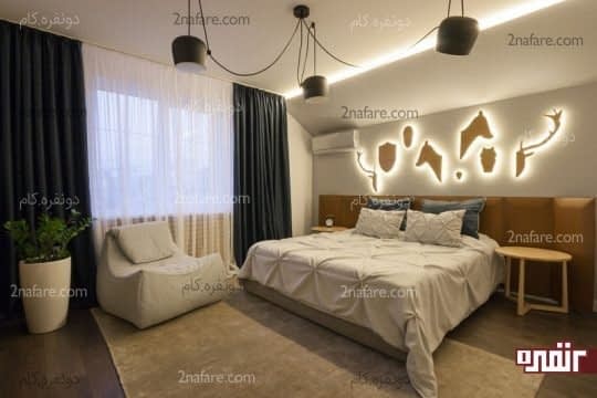 نور پردازی دیوار اتاق خواب