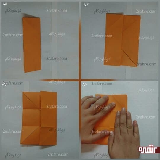 مربعی که درست شده را به سه قسمت مساوی تقسیم کنید