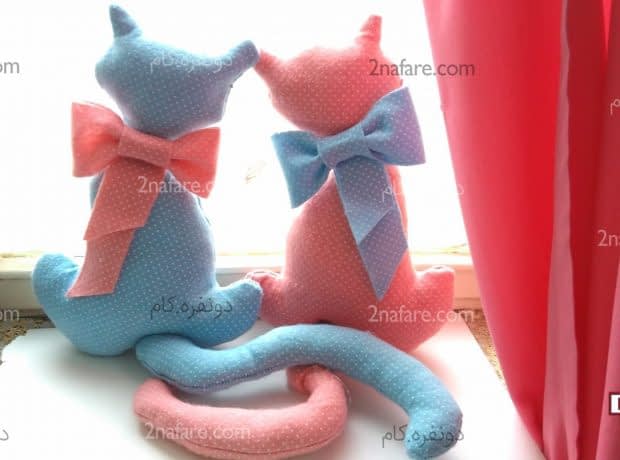دوخت کوسن گربه نمدی مرحله به مرحله کوسن گربه