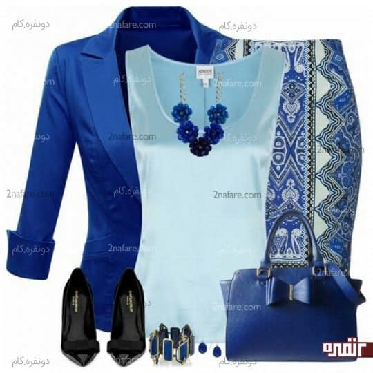 ترکیب لباس رنگ آبی