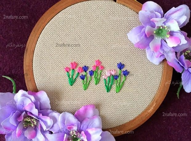 آموزش گلدوزی گل لاله مرحله به مرحله گلدوزي گل لاله