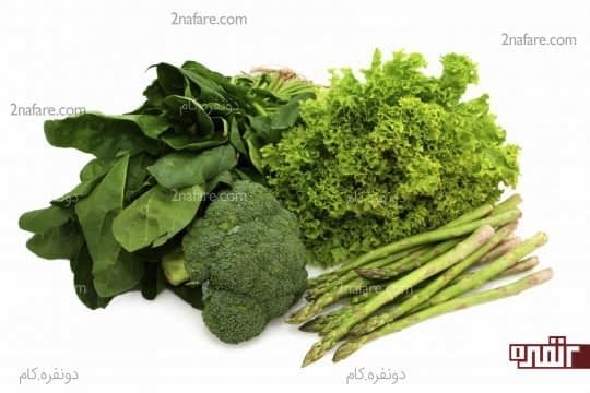 سبزیجات با رنگ سبز پررنگ