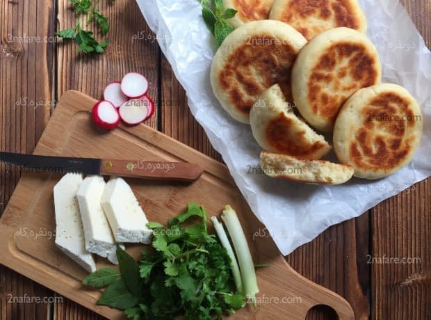 طرز تهیه نان تونسی بدون فر مرحله به مرحله نان تونسی