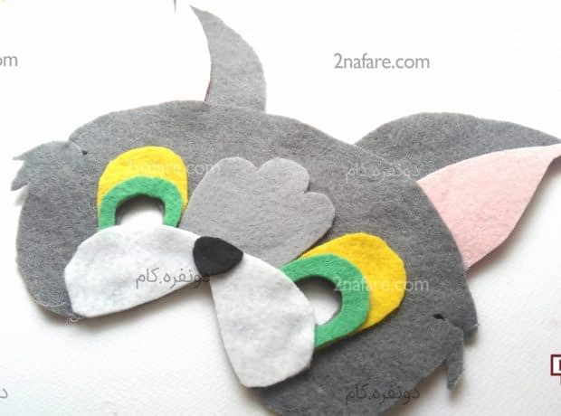 نقاب نمدی طرح گربه