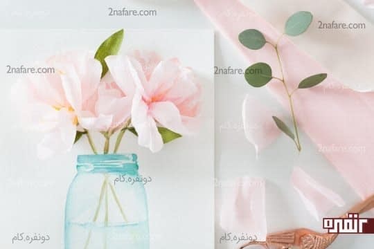 گلدان با گل های سه بعدی