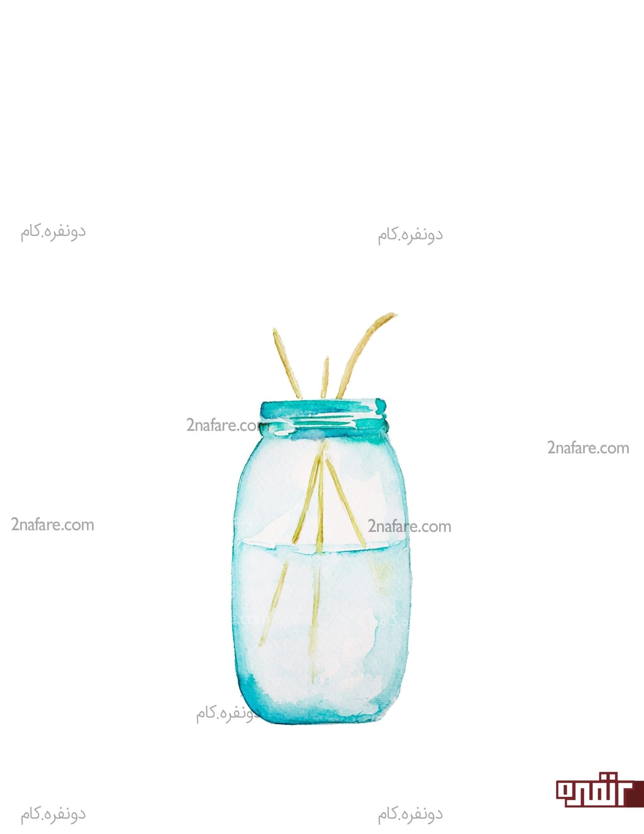 نقاشی گلدون ساده