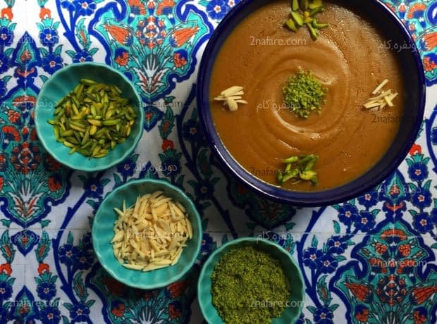 طرز تهیه کاچی آرد گندم مخصوص ماه رمضان طرز تهیه کاچی