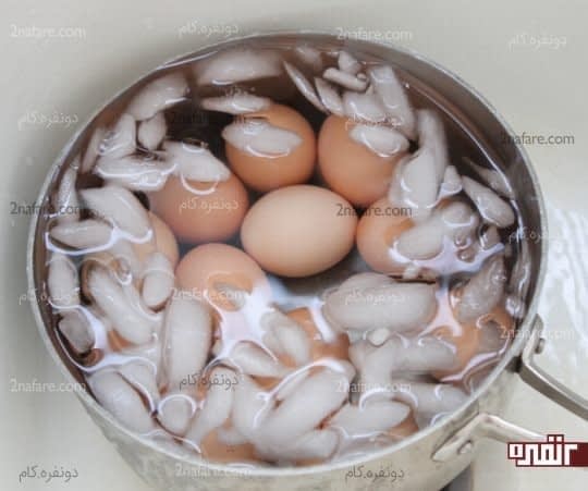 خنک شدن کامل تخم مرغ ها