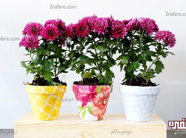 آموزش ساخت گلدان طرح پارچه ای آموزش ساخت گلدون پارچه اي