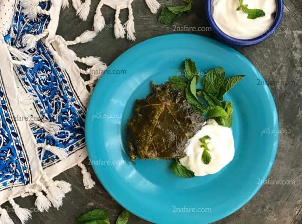 طرز تهیه دلمه برگ مو قالبی دلمه برگ مو قالبی