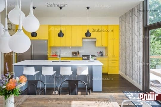 کابینت هایی به رنگ زرد