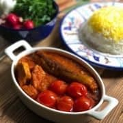 خورشت بادمجان با مرغ