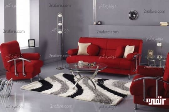 عنصر شاخص مبل قرمز رنگ