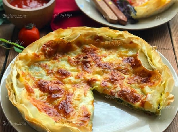طرز تهیه پای اسفناج با خمیر یوفکا مرحله به مرحله پای اسفناج