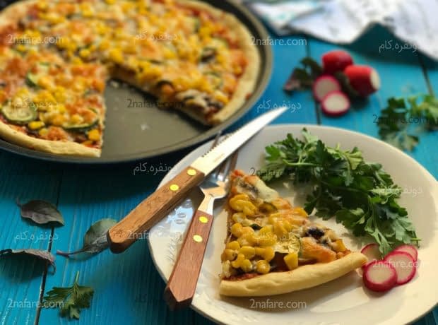 طرز تهیه پیتزا مخلوط سبزیجات مرحله به مرحله پیتزا سبزیجات