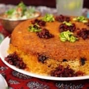 تهچین مرغ و بادمجان 2