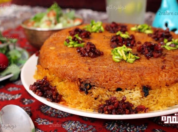 طرز تهیه ته چین مرغ و بادمجان مرحله به مرحله تهچین مرغ و بادمجان 2