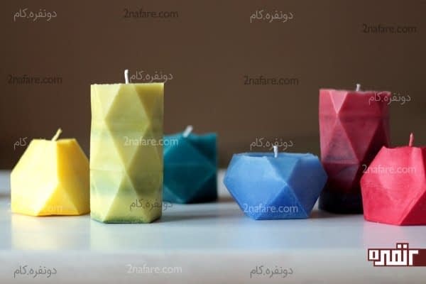 شمع سازی با قالب های کاغذی و اشکال هندسی