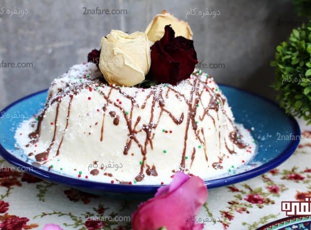 طرز تهیه دسر موس نارگیل و پنیرخامه ای چیز موس نارگیل