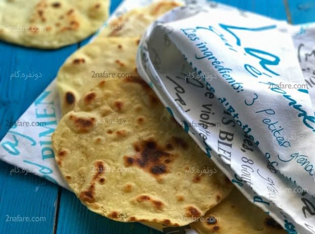 طرز تهیه نان ترتیلا مرحله به مرحله نان ترتیلا