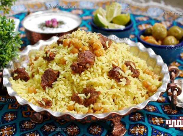 طرز تهیه نخود پلو با گوشت مرحله به مرحله نخود پلو 1