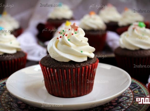 طرز تهیه کاپ کیک شکلاتی با مغز نوتلا کاپ کیک نوتلا 2
