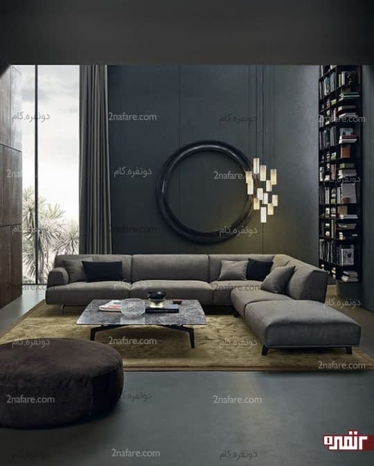 ترکیب زیبای رنگ ها در سبک مدرن برای اتاق نشیمن