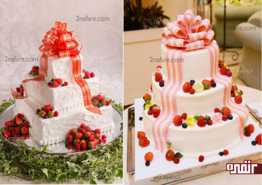 مدل های زیبای کیک عروسی با تزیین توت فرنگی