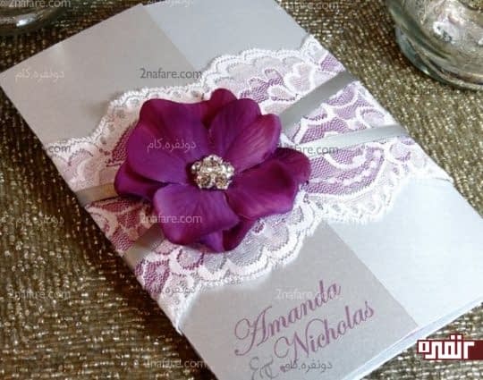 کارت عروسی خاکستری طرح برجسته