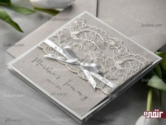 کارت عروسی خاکستری