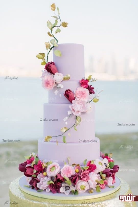 کیک عروسی زیبا و جذاب با تزیین گل