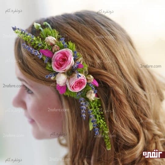 تاج عروس با گل رز