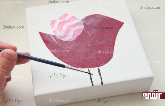 ترسیم پاهای پرنده پارچه ای
