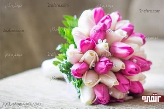 ترکیبی زیبا برای دسته گل عروس