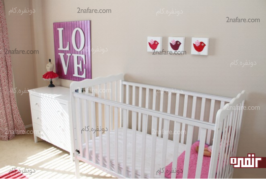 تزیین دیوار اتاق کودک با تابلوی پرنده پارچه ای