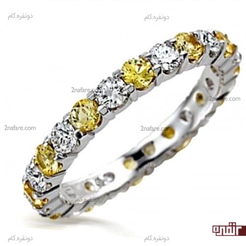 حلقه ظریف با نگین زرد