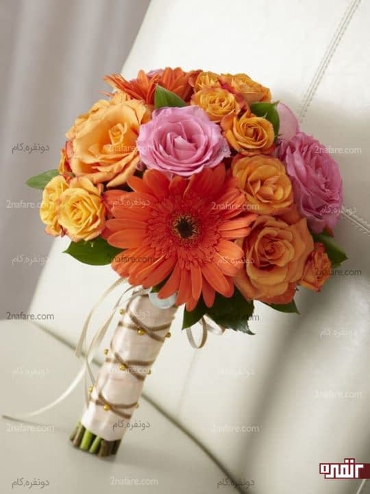 دسته گل خوشرنگ و زیبا برای عروس