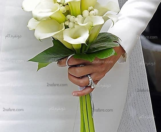 دسته گل زیبا و جذاب عروس با گل شیپوری