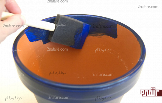 رنگ آمیزی لبه داخلی گلدون